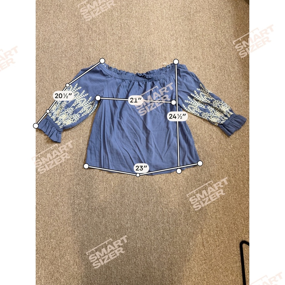 INC Blue off-the-shoulder blouse, Woman’s XL - Picture 4 of 4